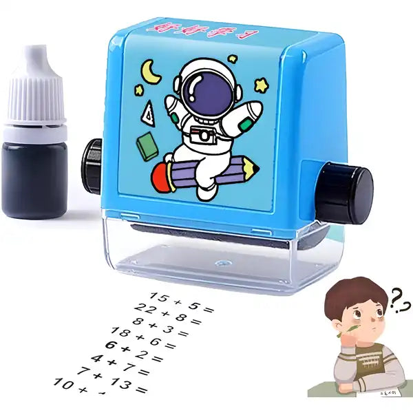 Birud Stamps for Kids, Roller Design Teaching Stamp, Math Stamps Practice Tools For Single Addition,Subtraction,multipication and division(pack of 1)