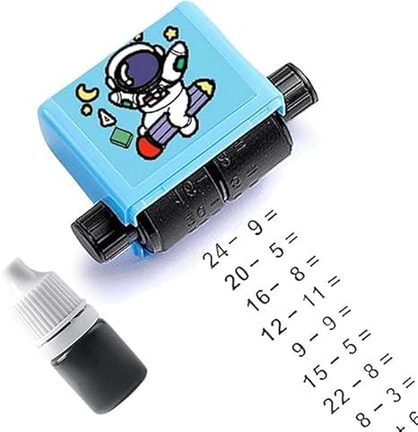 Birud Stamps for Kids, Roller Design Teaching Stamp, Math Stamps Practice Tools For Single Addition,Subtraction,multipication and division(pack of 1)