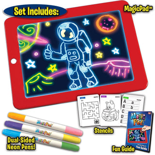 Kids Learning Drawing Magic Pad Light Up Drawing Pad Board Draw, Sketch, Create, Art, Write, Learning Tablet,Multicolor