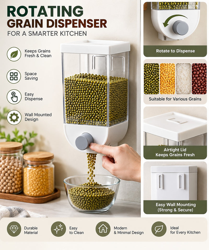 Wall Mounted Grain Dispenser for Kitchen ( Pack of 1)