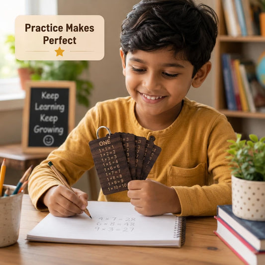 Wooden Multiplication Table Flash Cards for Kids