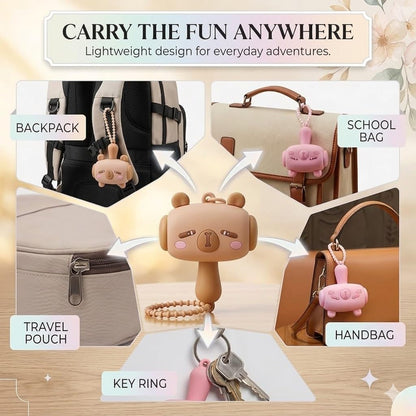 Cute Cartoon Hammer Choo Choo Keychain With Sound PACK 1(assorted color )