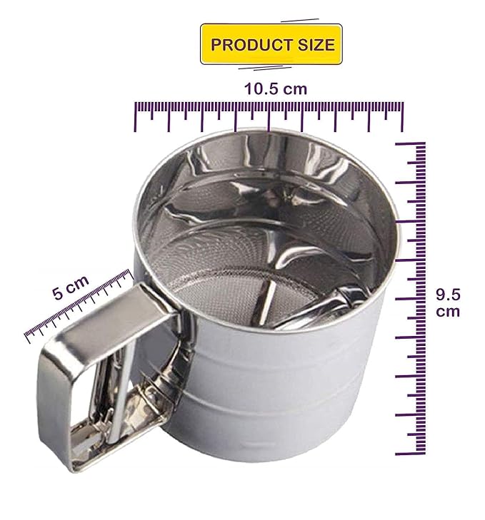 Manual Flour Sifter with Measuring Scale Mark for Flour Icing Sugar