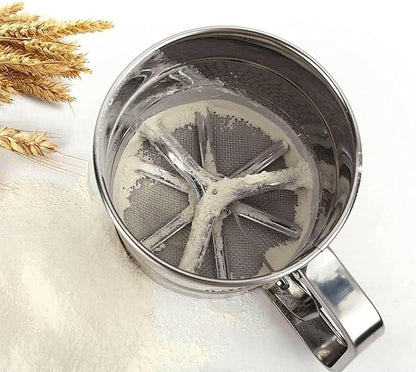 Manual Flour Sifter with Measuring Scale Mark for Flour Icing Sugar