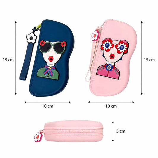 Silicone Eyeglasses Pouch with Zipper & Lanyard pack of 1