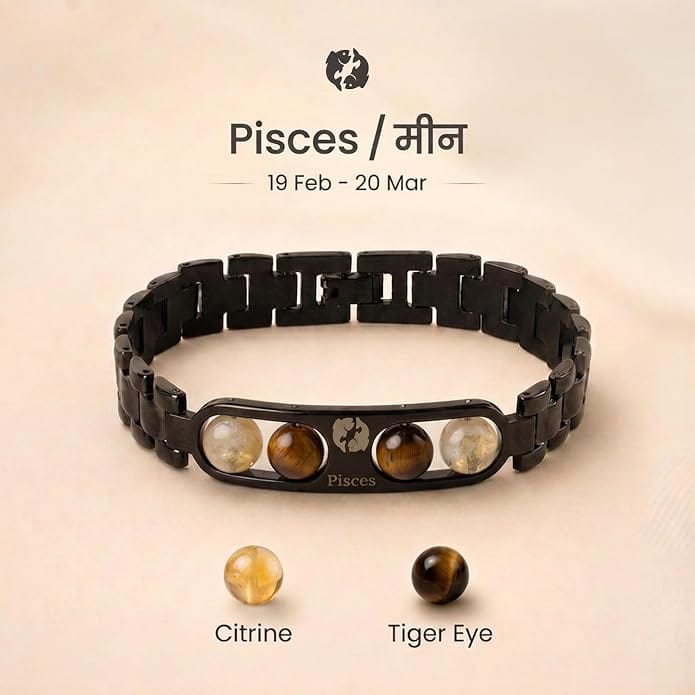 Zodiac Metal Bracelet With Crystal Beads for Men & Women