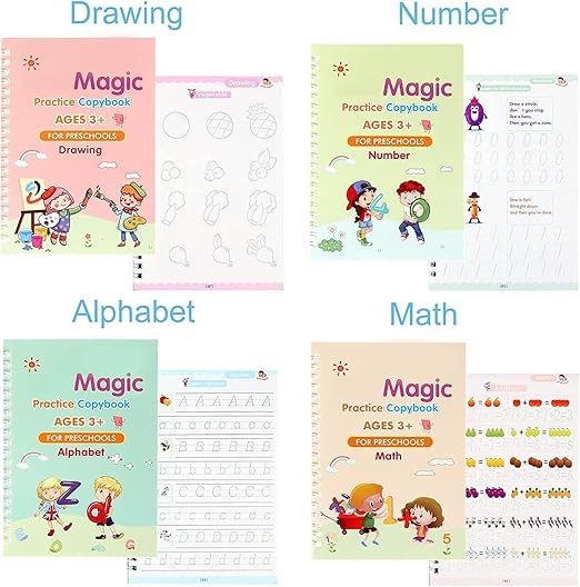 Sank Magic Practice Copybook, (4 Book+10 Refill+1 Pen+1 Grip) (NEW)