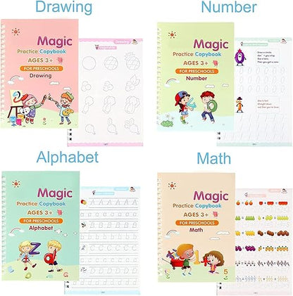Sank Magic Practice Copybook, (4 Book+10 Refill+1 Pen+1 Grip) (NEW)